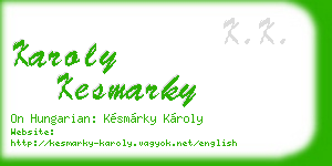 karoly kesmarky business card